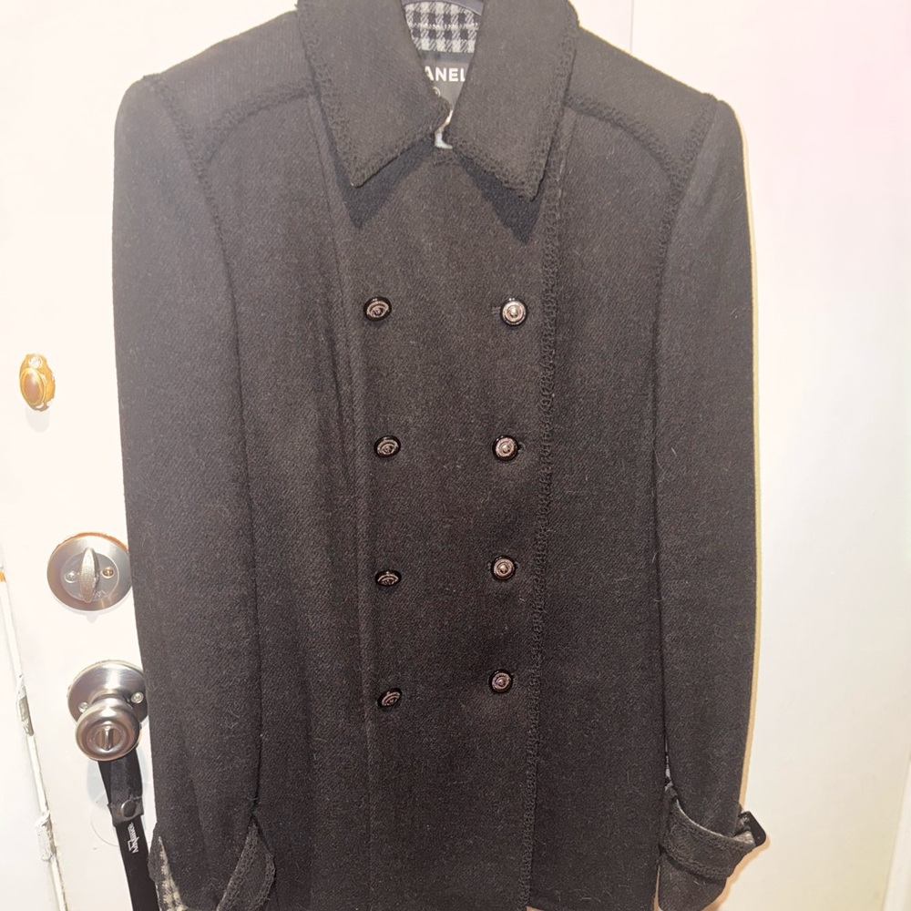CHANEL black wool 2017 Peacoat Jacket